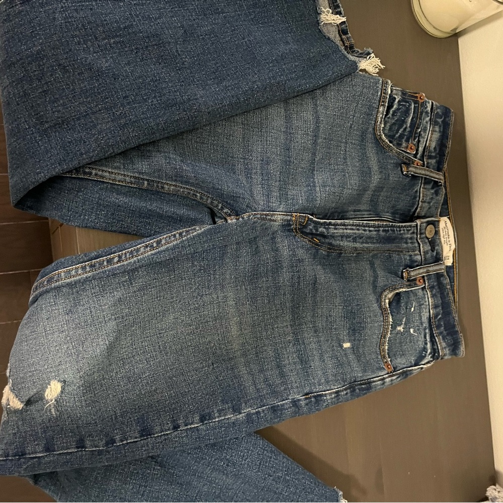 Abercrombie and fitch ripped straight leg jeans.